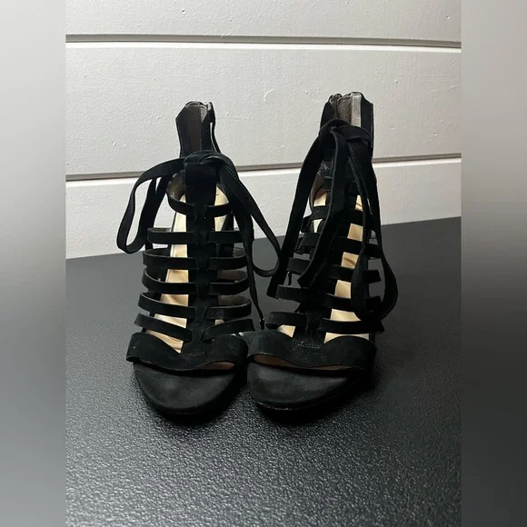 Sam Edelman Yarina strappy heels - chunky heel, suede, open toe, straps, 11 - Picture 1 of 8